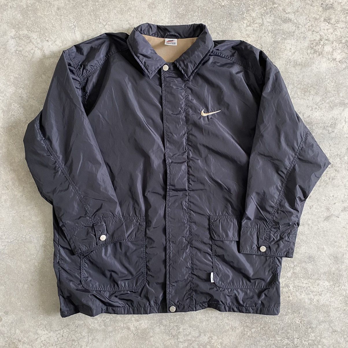 Nike × Vintage Vintage 90’s Nike Big Swoosh Light Zipper Jacket Size US L / EU 52-54 / 3 - 3 Thumbnail