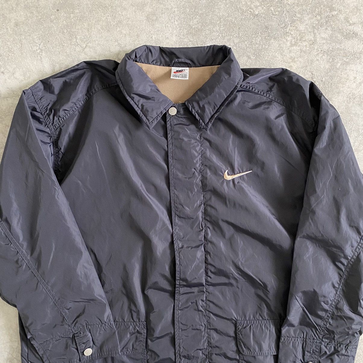 Nike × Vintage Vintage 90’s Nike Big Swoosh Light Zipper Jacket Size US L / EU 52-54 / 3 - 4 Thumbnail