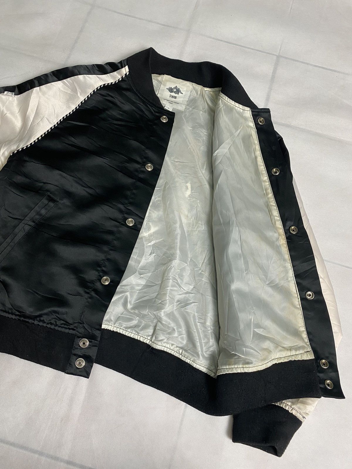 Japanese Brand Rare Design🔥 Sukajan Satin Jacket Swib Beyond The Limits Size US S / EU 44-46 / 1 - 9 Thumbnail