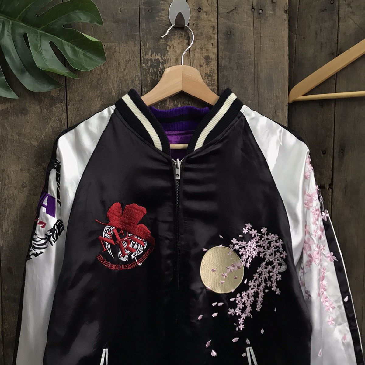 Japanese Brand Vintage Sukajan Evangelion Reversible Bomber Jacket Size US L / EU 52-54 / 3 - 4 Thumbnail