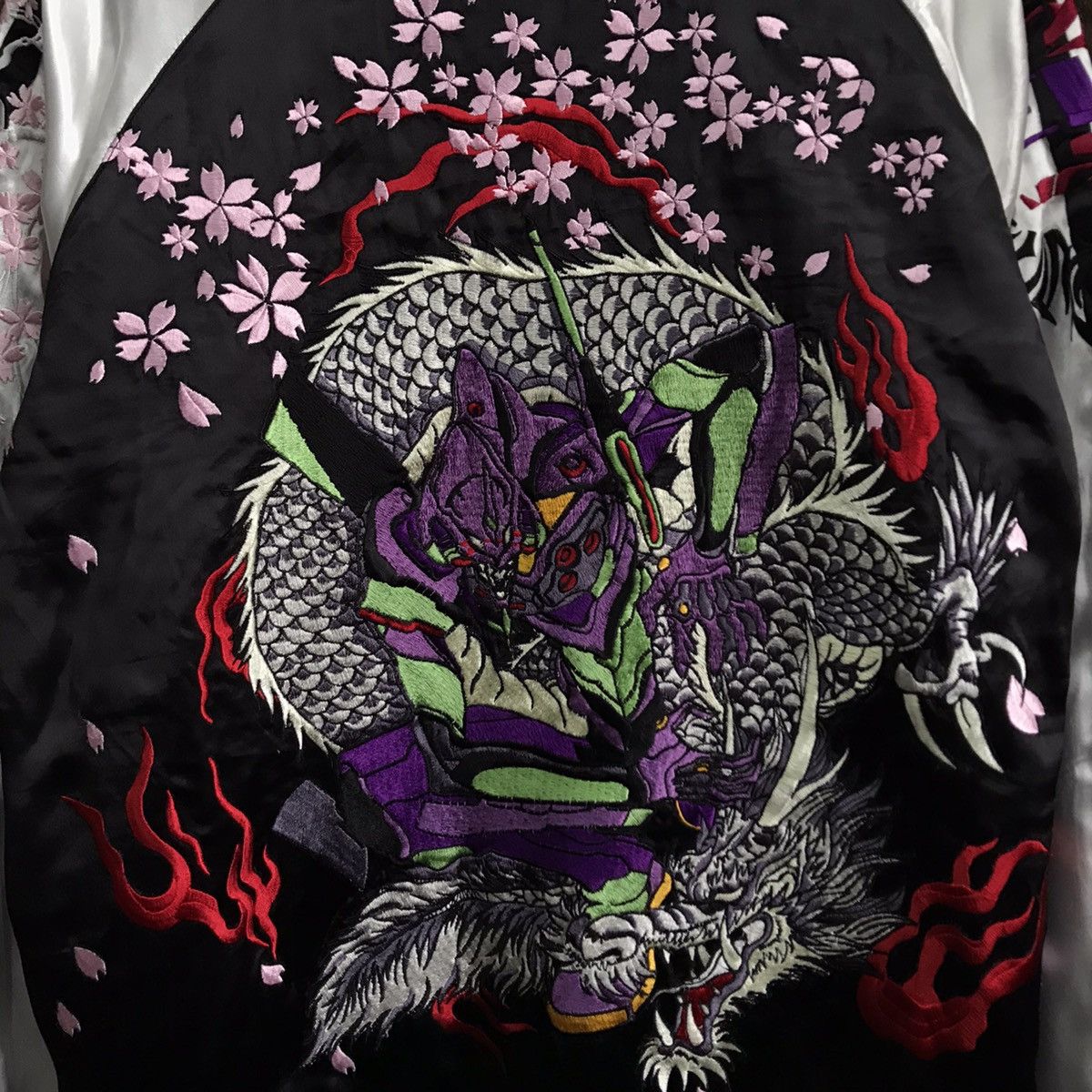 Japanese Brand Vintage Sukajan Evangelion Reversible Bomber Jacket Size US L / EU 52-54 / 3 - 7 Thumbnail