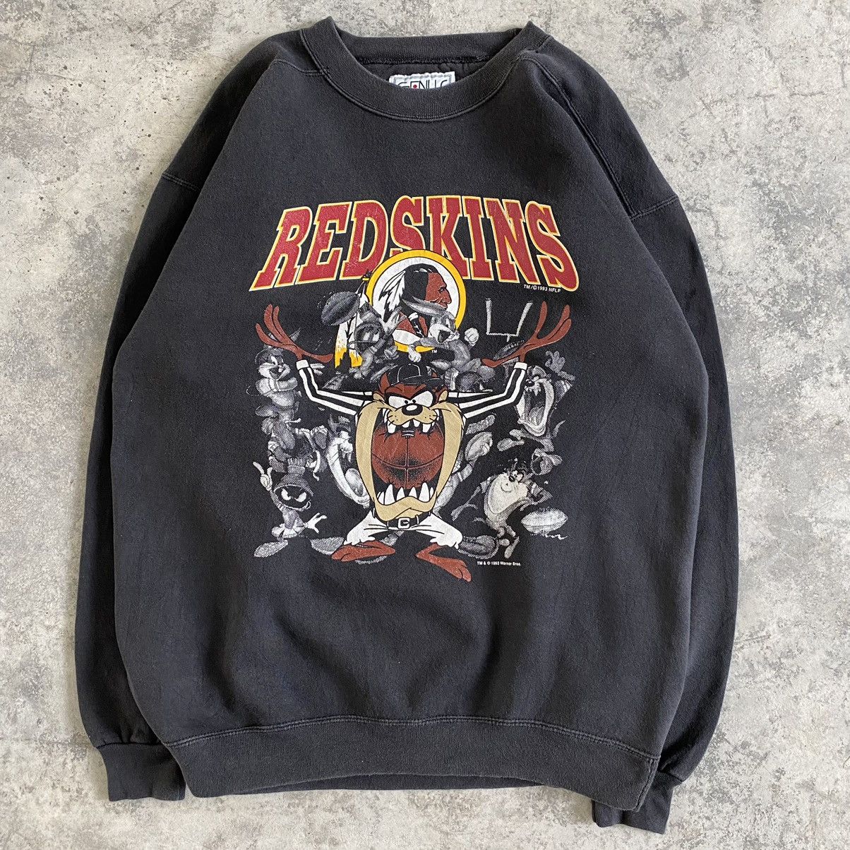 NFL × Vintage × Warner Bros VTG 90’s NFL Red Skins X Warner Bros Crewneck Faded Sweater Size US L / EU 52-54 / 3 - 2 Thumbnail