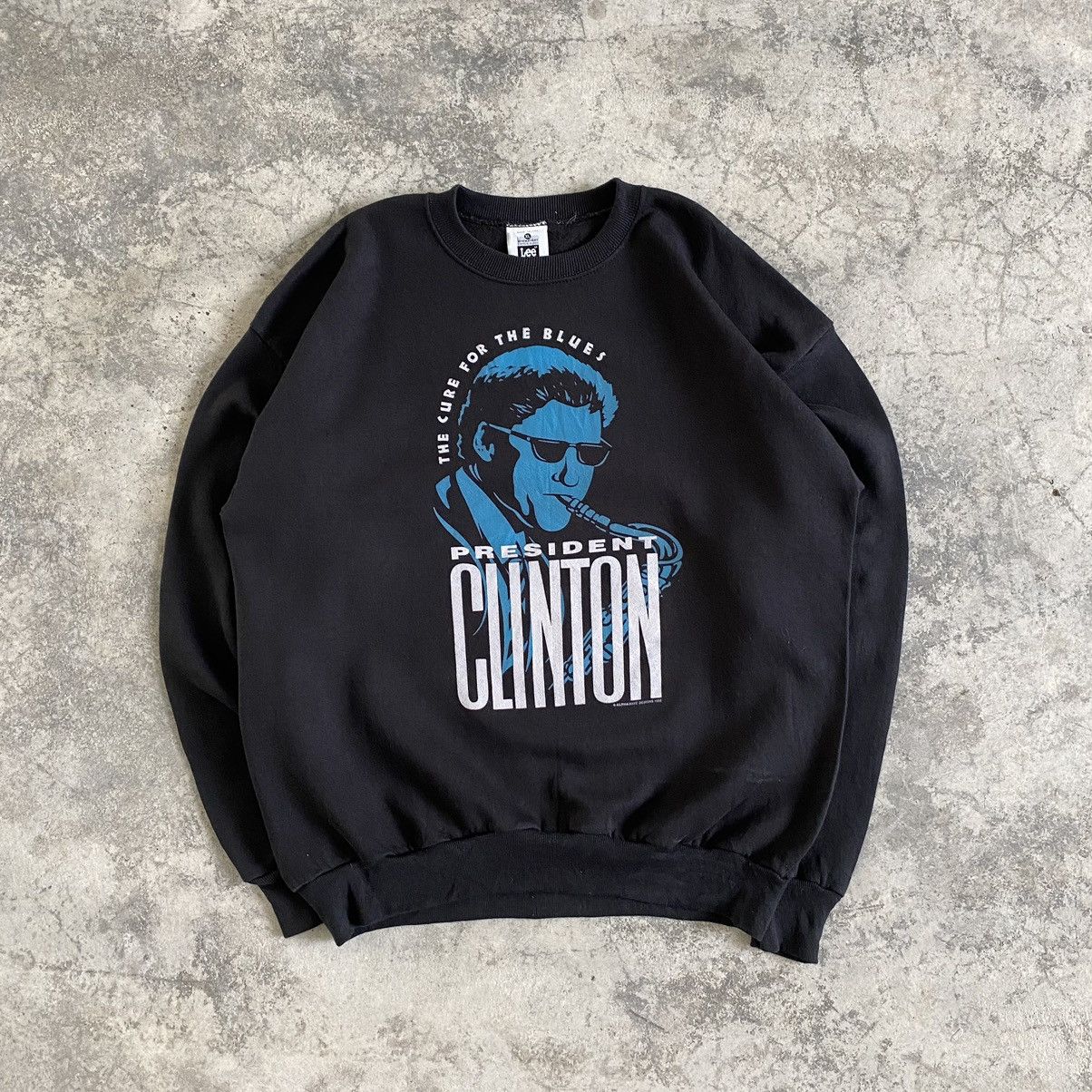 Vintage Vintage The Cure For The Blues President Clinton Sweatshirt Size US XL / EU 56 / 4 - 1 Thumbnail