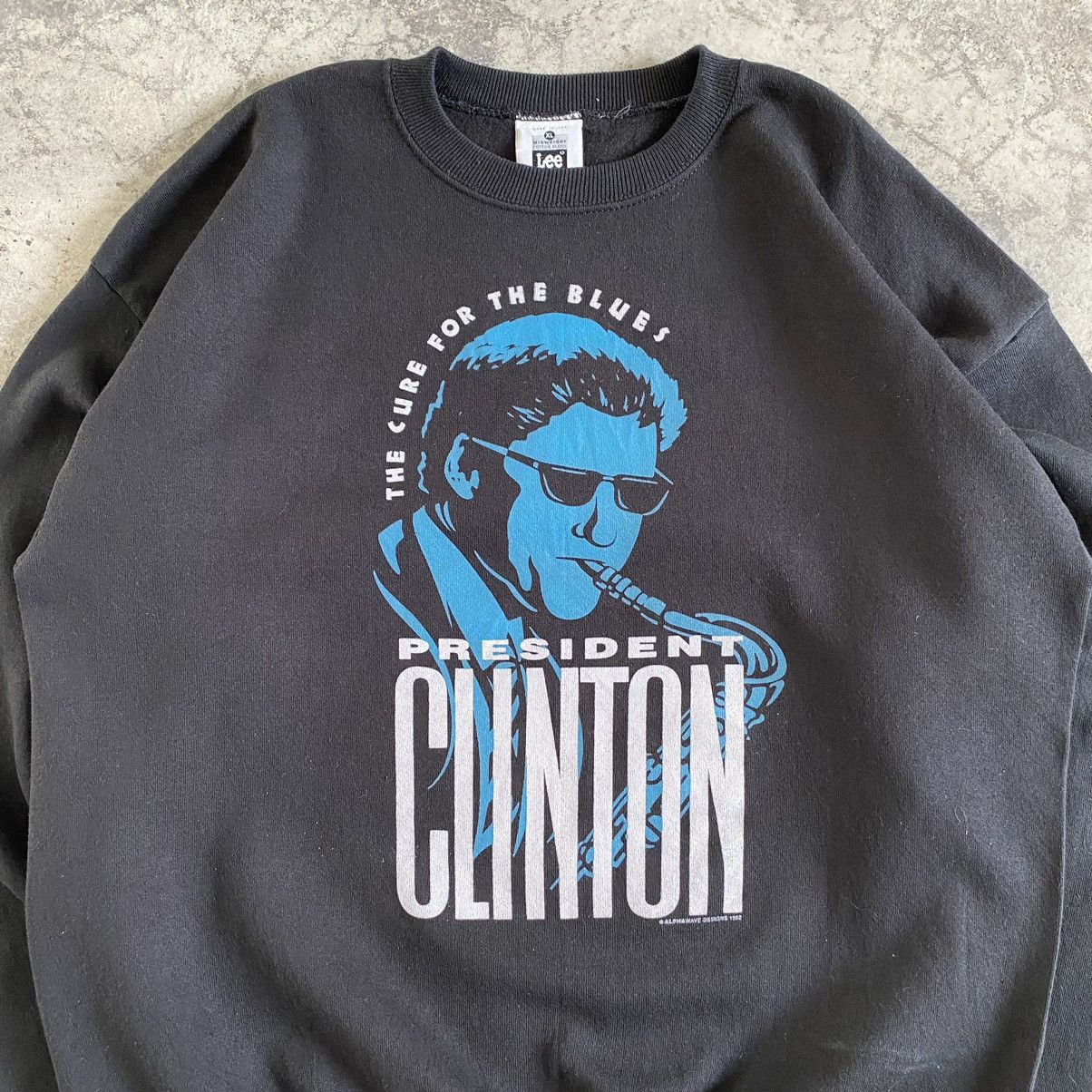 Vintage Vintage The Cure For The Blues President Clinton Sweatshirt Size US XL / EU 56 / 4 - 4 Thumbnail