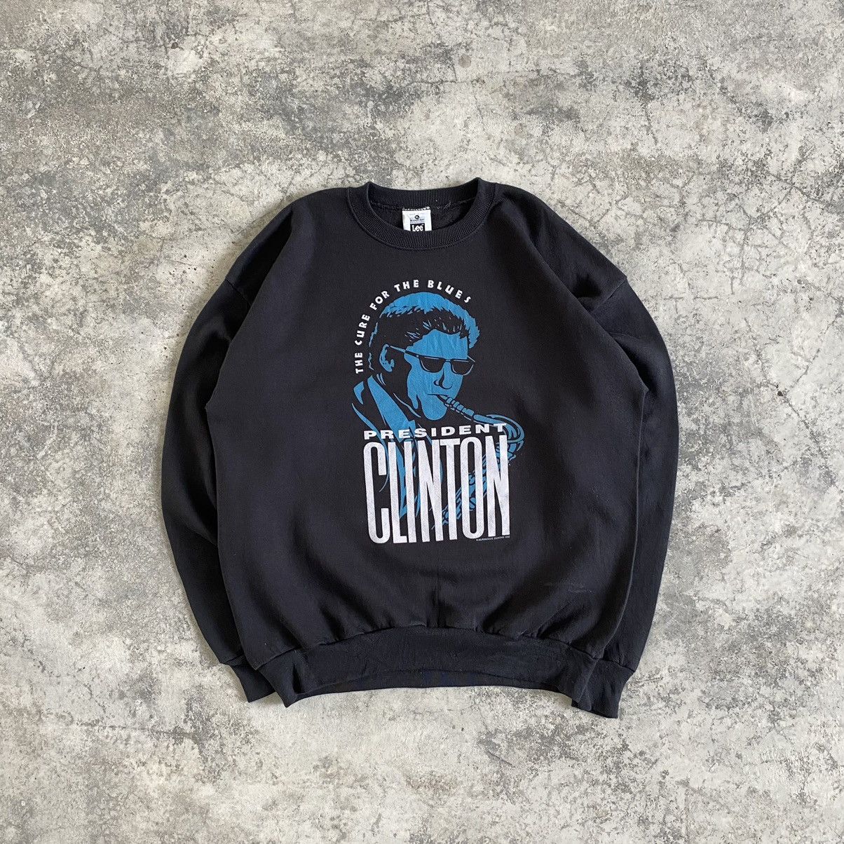 Vintage Vintage The Cure For The Blues President Clinton Sweatshirt Size US XL / EU 56 / 4 - 5 Thumbnail