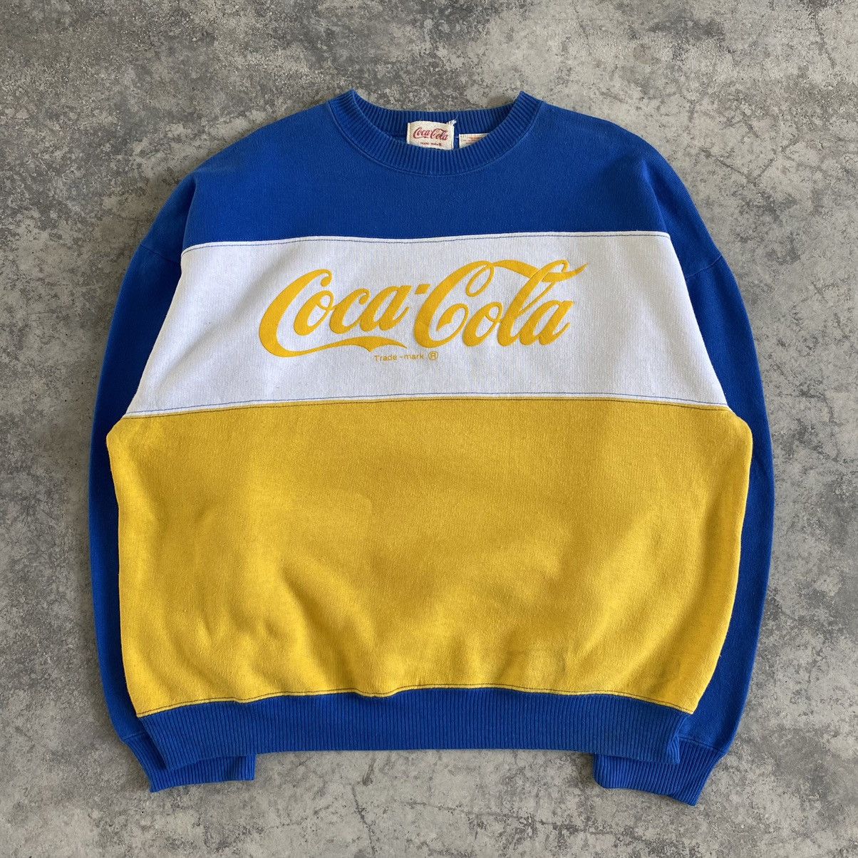 Coca Cola × Vintage Vintage 80's Coca Cola Multi Colour Crewneck Sweatshirt Size US XL / EU 56 / 4 - 4 Thumbnail