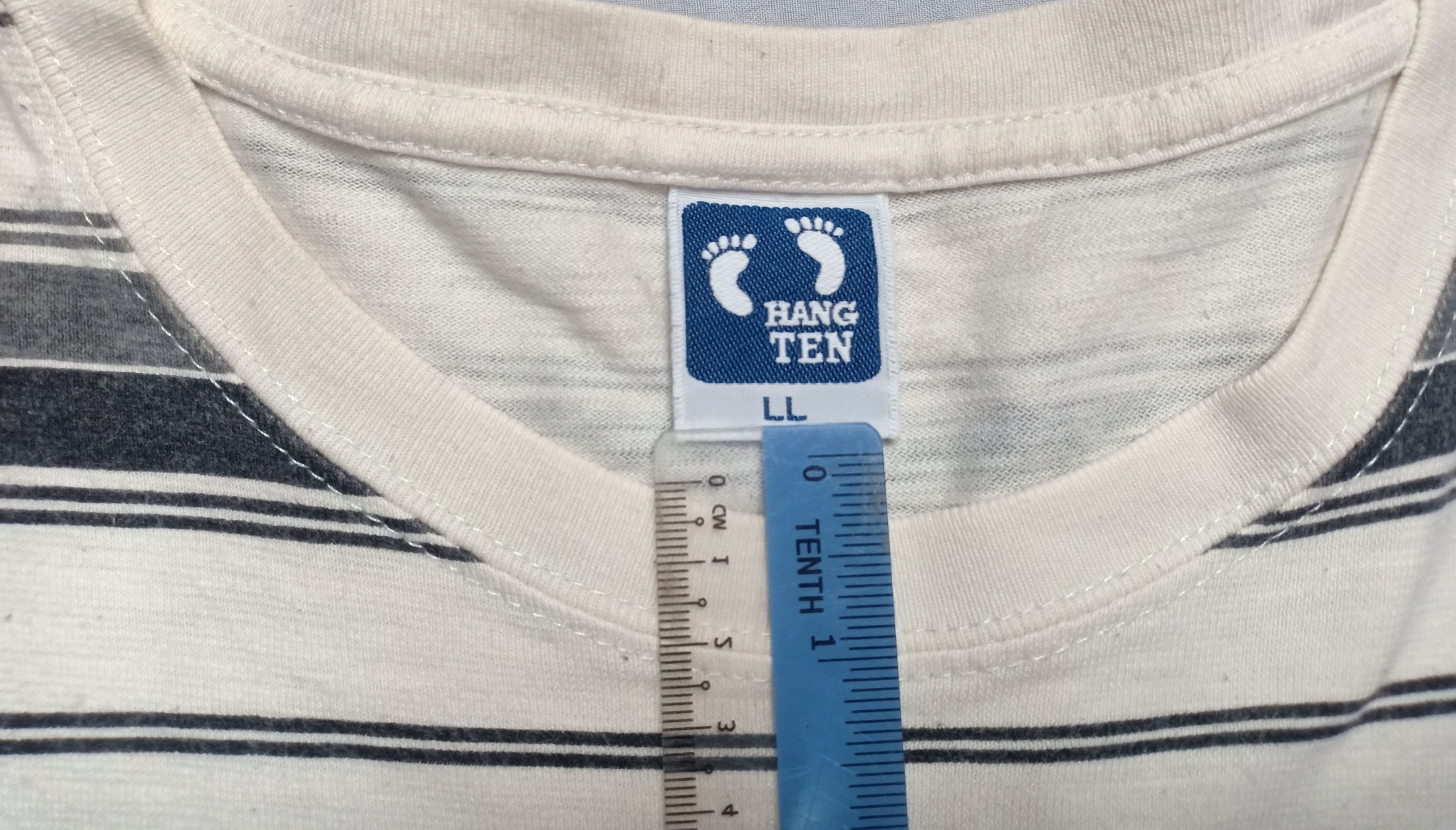 Hang Ten × Solid and Striped Hang Ten Striped T shirt Skateboard Surfing Large size Size US M / EU 48-50 / 2 - 4 Thumbnail