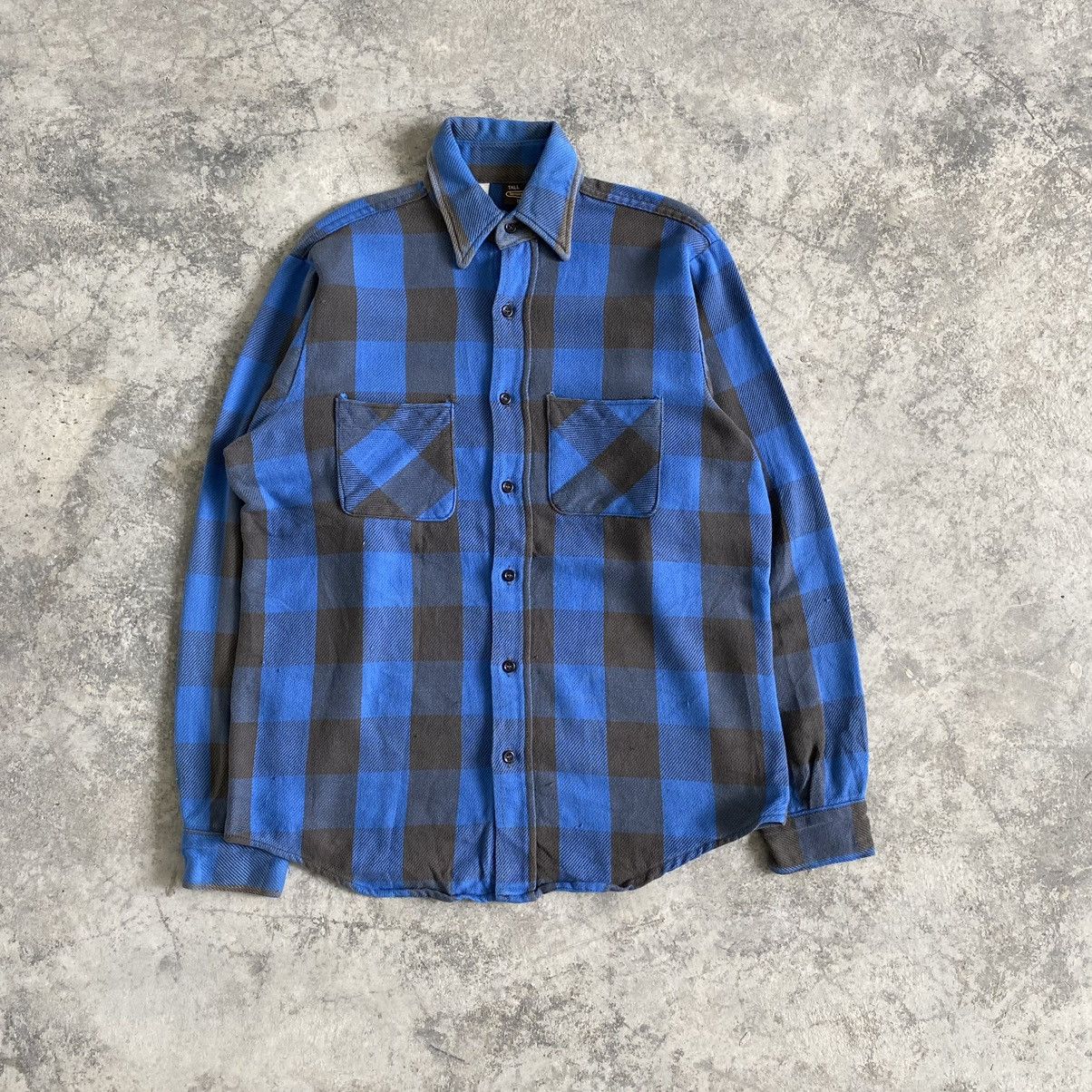 Vintage 80’s Sears Heavyweight Cotton Faded Flannel Shirt