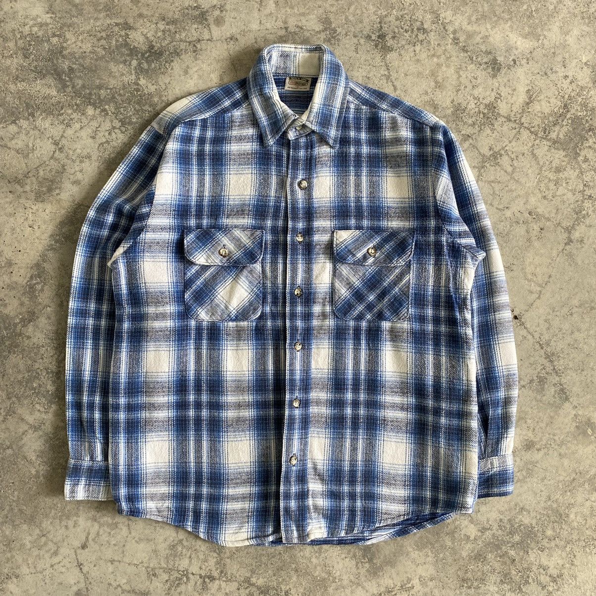 Flannel VTG 90’s 5 Brother Checker Shadow Plaid Thick Flannel Shirt Size US M / EU 48-50 / 2 - 2 Thumbnail