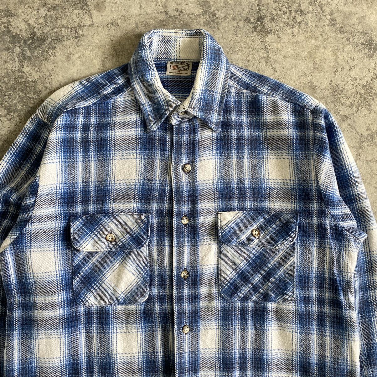 Flannel VTG 90’s 5 Brother Checker Shadow Plaid Thick Flannel Shirt Size US M / EU 48-50 / 2 - 4 Thumbnail