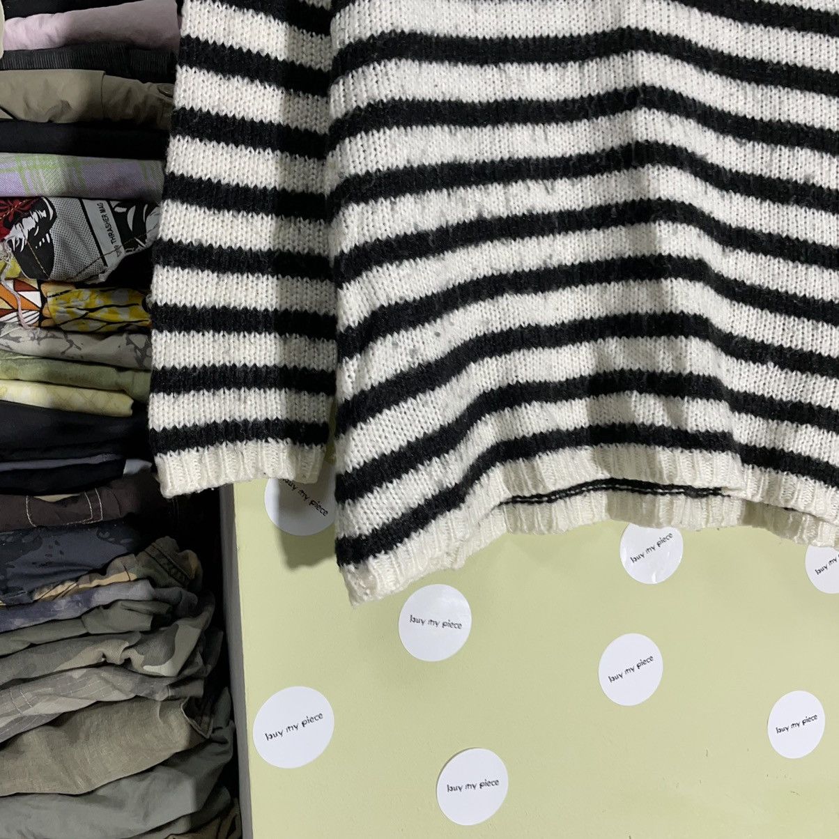 Vintage Vintage Y2K Sweater Mohair Stripes Grass XL Size XL / US 12-14 / IT 48-50 - 4 Thumbnail