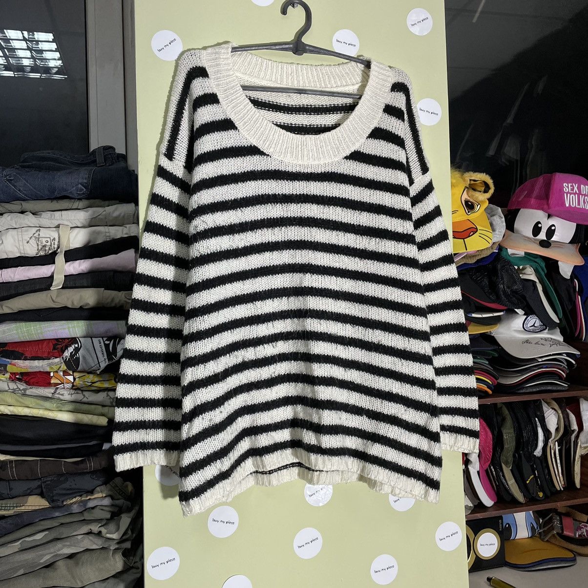 Vintage Vintage Y2K Sweater Mohair Stripes Grass XL Size XL / US 12-14 / IT 48-50 - 3 Thumbnail