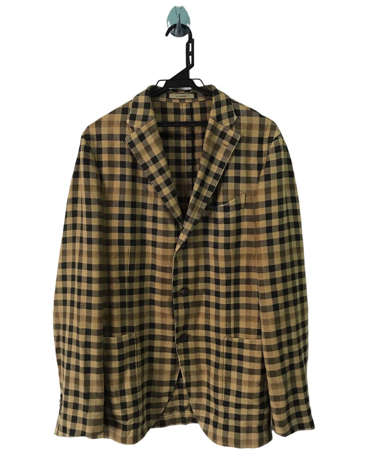 image of Checkered Boglioli K.jacket Silk Made In Italy, Men's (Size Medium)