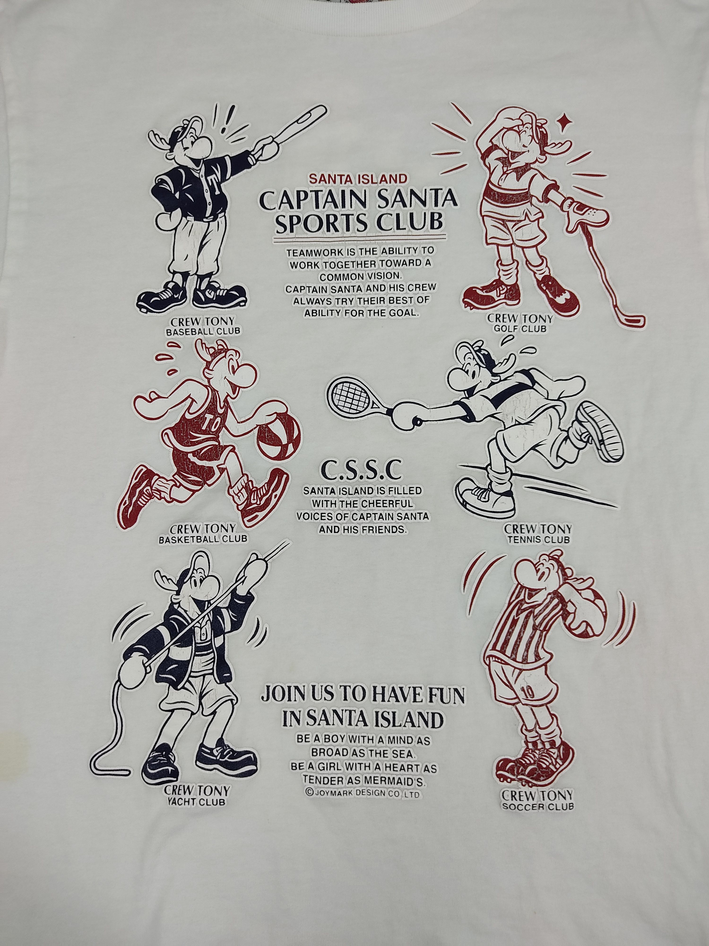 Japanese Brand Vintage Captain Santa Sport Club Printed Tee Spell Out Size US S / EU 44-46 / 1 - 2 Thumbnail