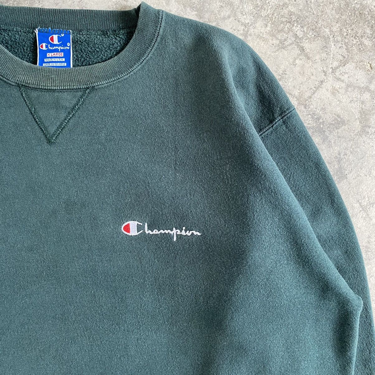 Champion Vintage 90’s Champion Faded Green Gusset V Sweashirt Size US XL / EU 56 / 4 - 5 Thumbnail