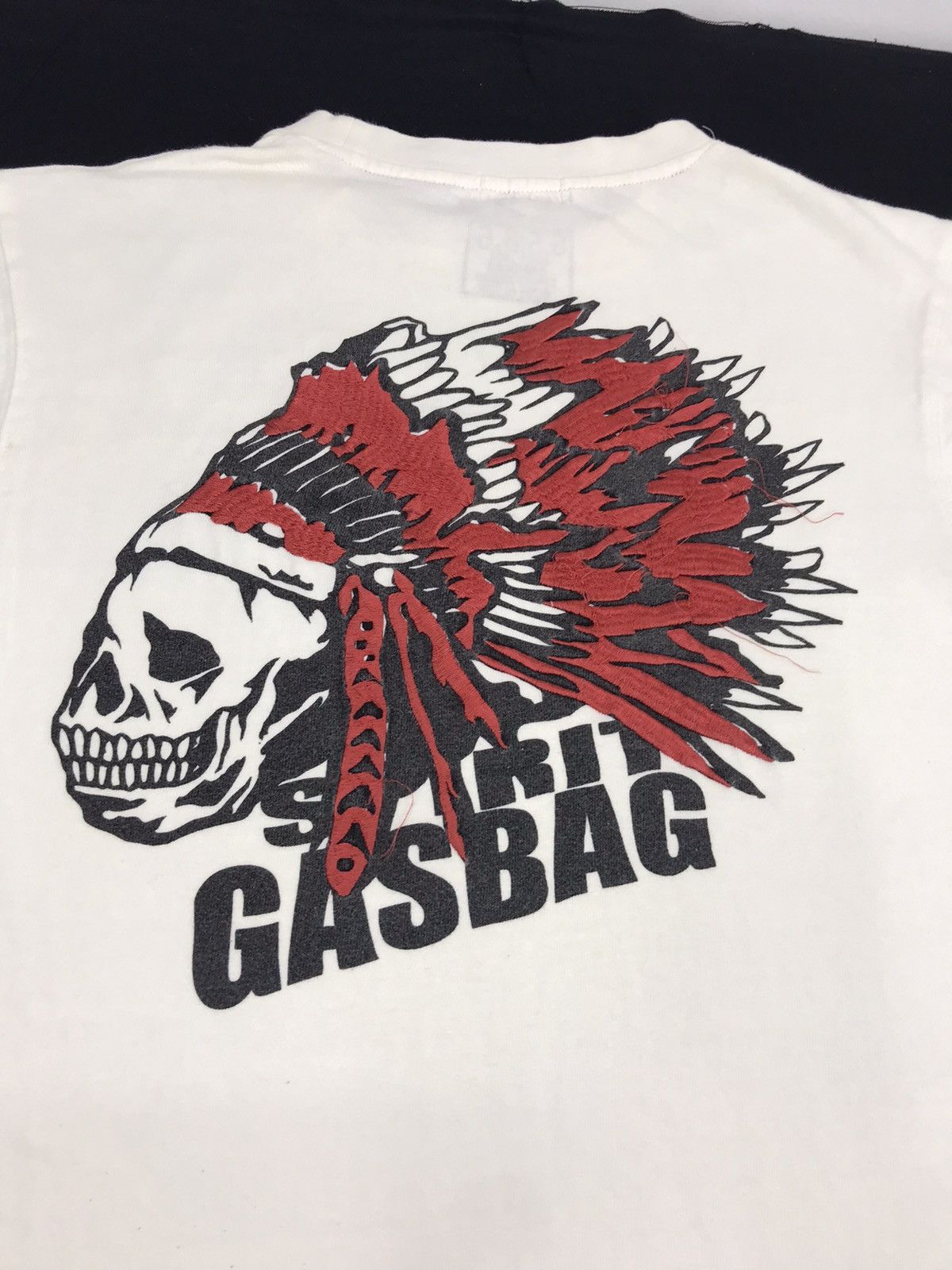 Japanese Brand × Vintage GSB G.S.B.G Gasbag Skull Red Indian Embroidery Logo Art Tee Size US M / EU 48-50 / 2 - 3 Thumbnail
