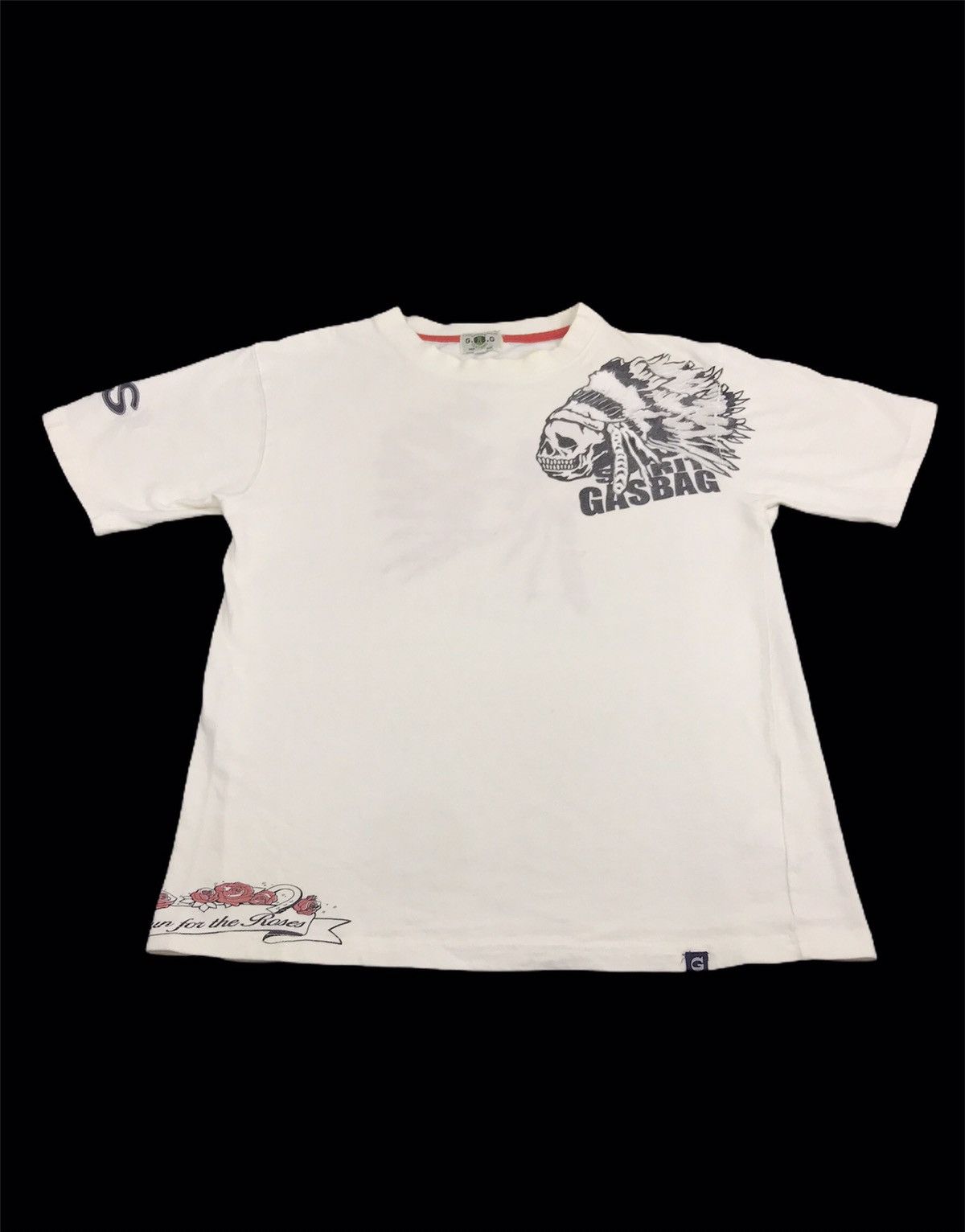 Japanese Brand × Vintage GSB G.S.B.G Gasbag Skull Red Indian Embroidery Logo Art Tee Size US M / EU 48-50 / 2 - 2 Thumbnail