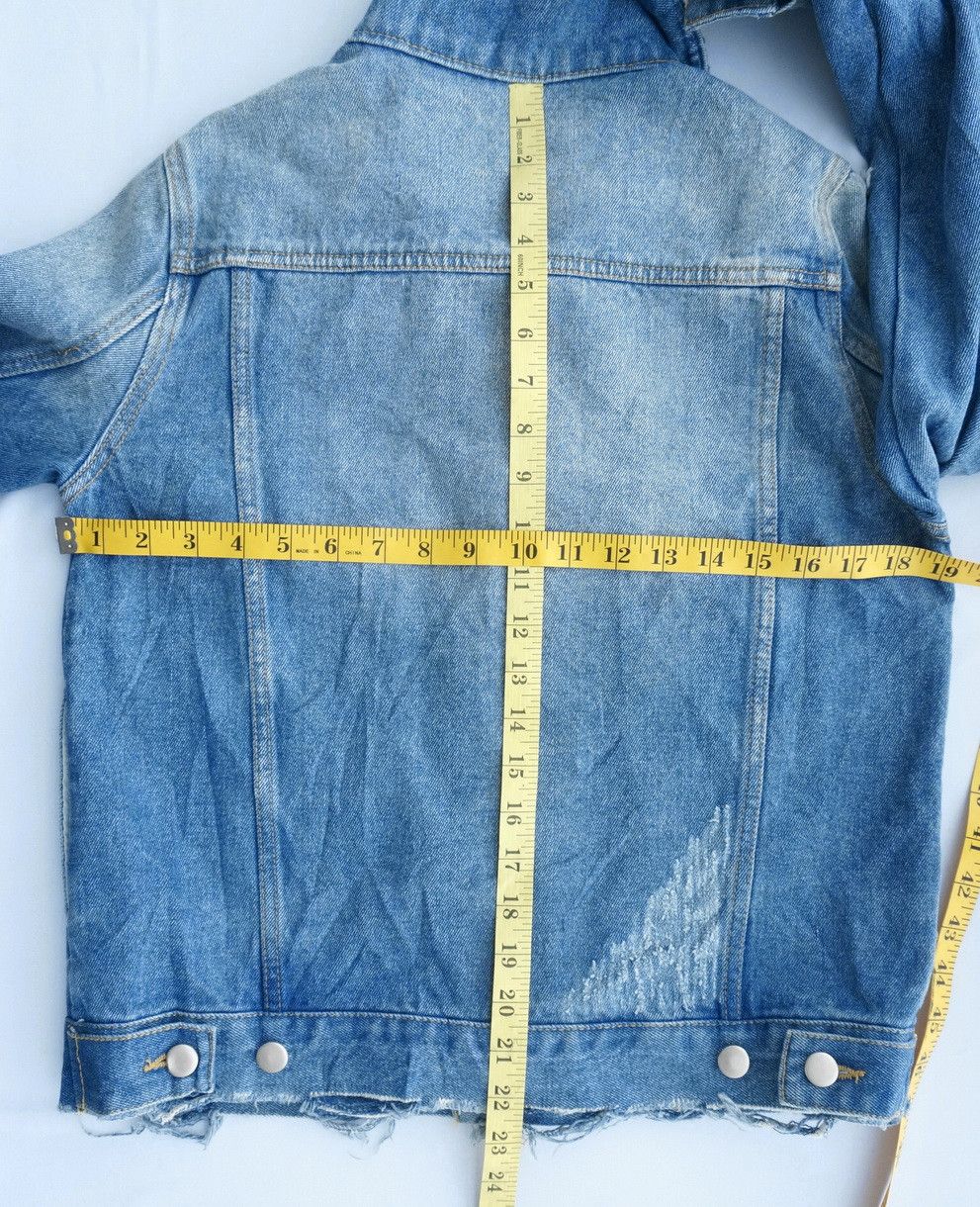 Japanese Brand ENVYM Japan Distressed Ripped Womens Denim Jacket Size XS / US 0-2 / IT 36-38 - 13 Thumbnail