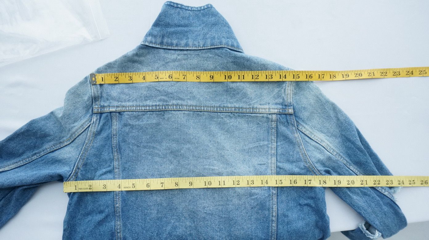 Japanese Brand ENVYM Japan Distressed Ripped Womens Denim Jacket Size XS / US 0-2 / IT 36-38 - 15 Thumbnail