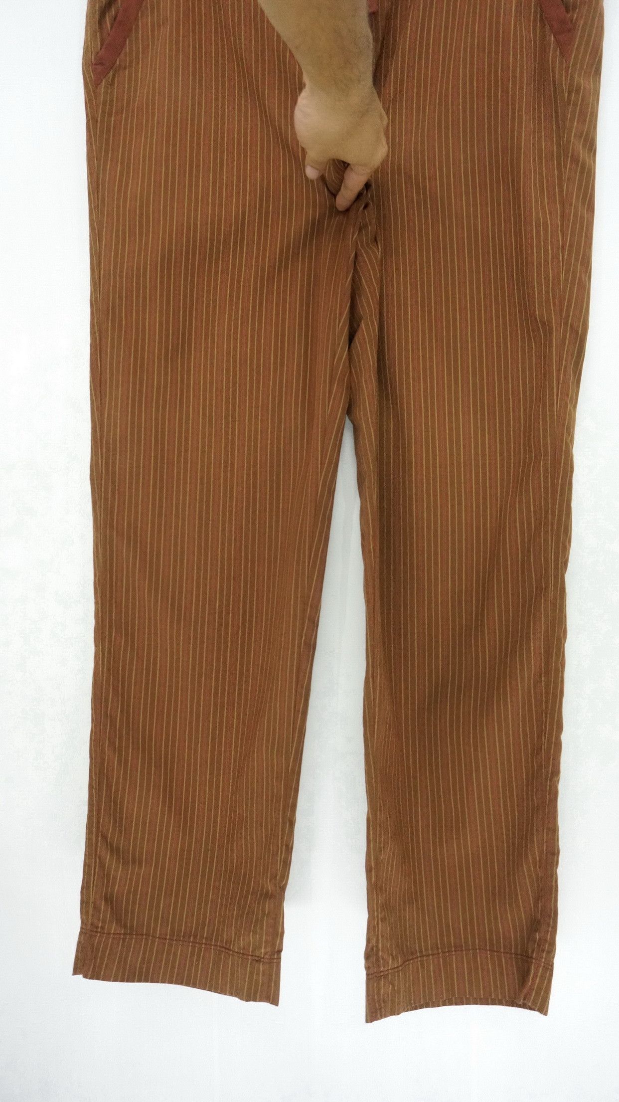 C.P. Company Rare! CP COMPANY Vintage Sunfaded Brown Striped Trouser Size US 39 - 6 Thumbnail