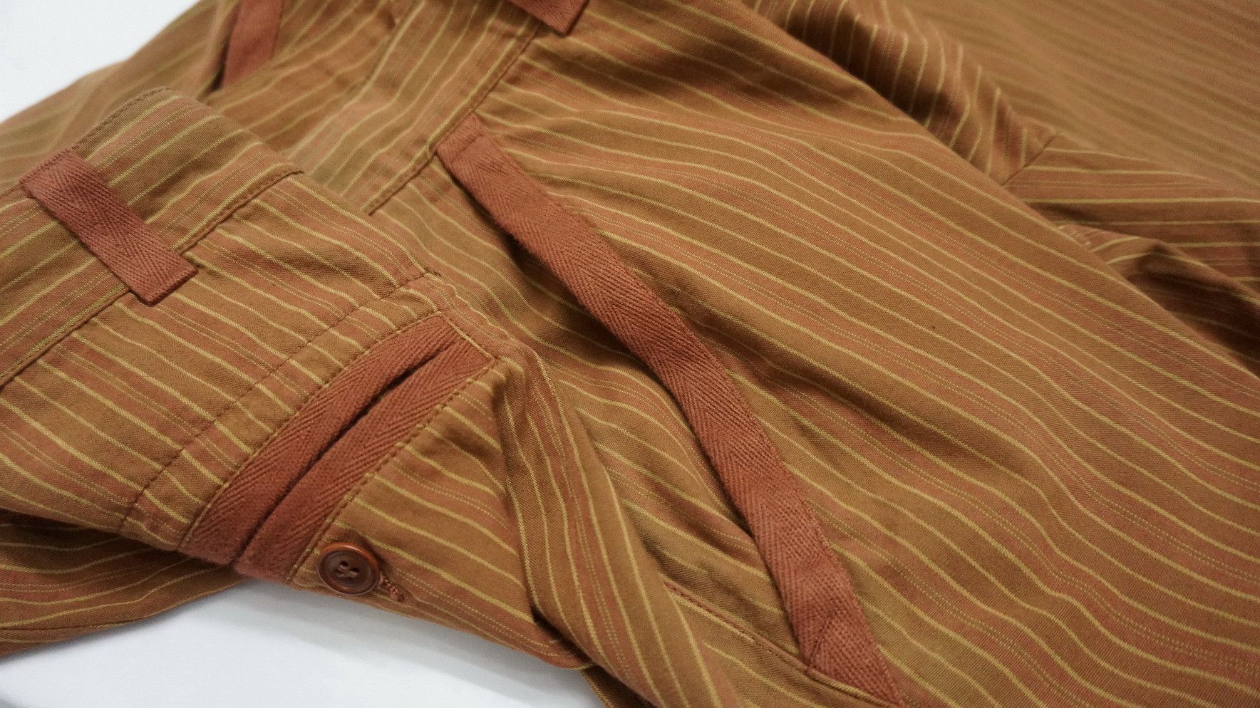 C.P. Company Rare! CP COMPANY Vintage Sunfaded Brown Striped Trouser Size US 39 - 23 Thumbnail