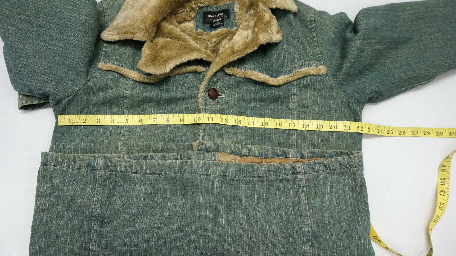 Japanese Brand Dope JUNGLE STORM Vintage Tint Faux Fur Denim Jacket Size US M / EU 48-50 / 2 - 14 Thumbnail