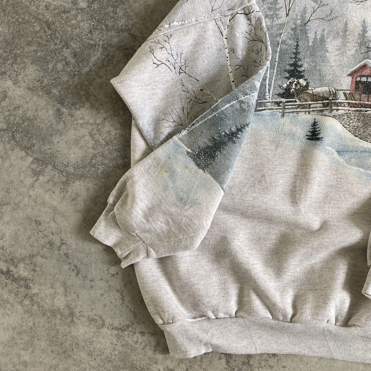 Vintage Vintage Snowy Mountain Over Print Crewneck Sweatshirt Size US L / EU 52-54 / 3 - 12 Thumbnail