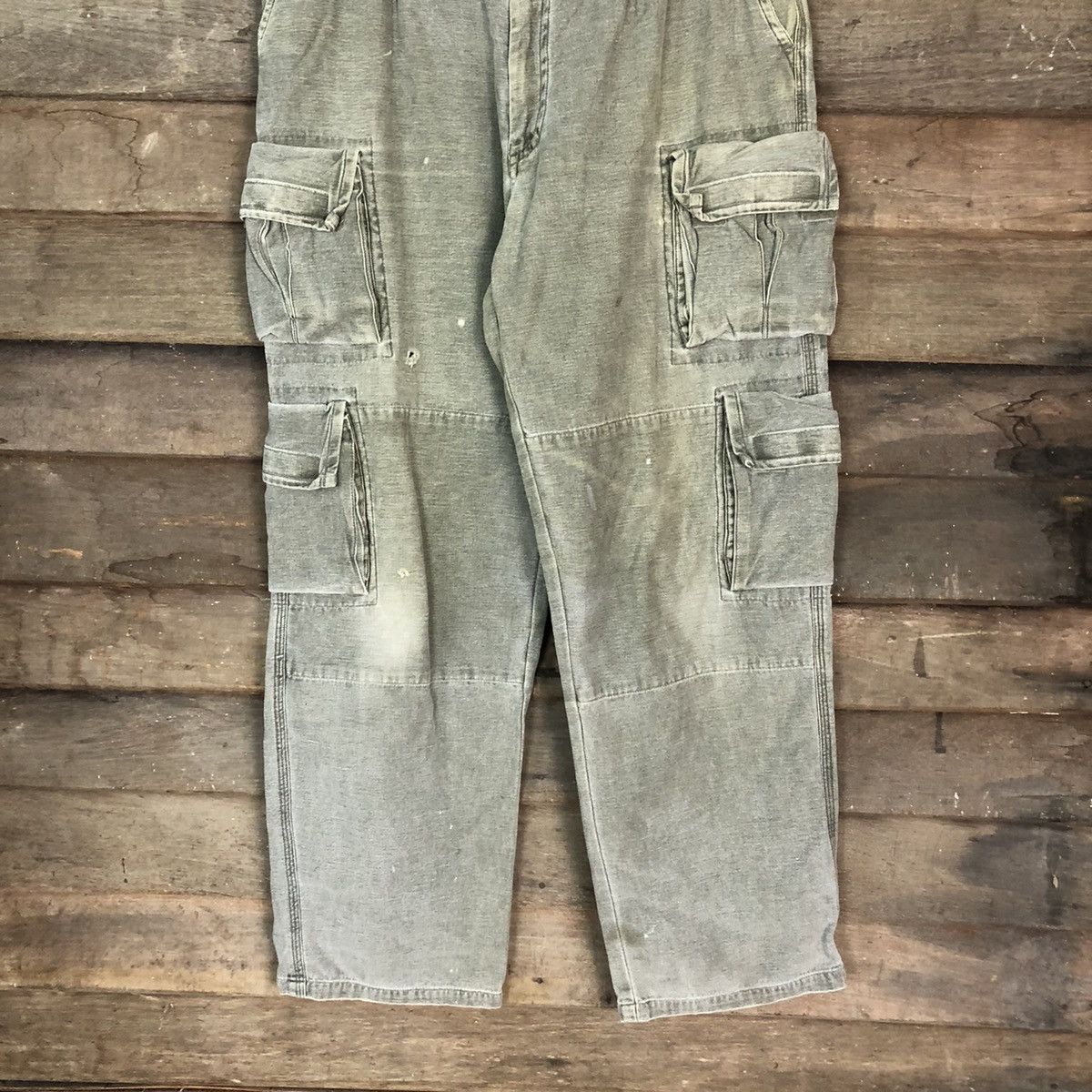 Japanese Brand DL Near By dirty worn distressed Cargo Pants #1467 Size US 35 - 3 Thumbnail