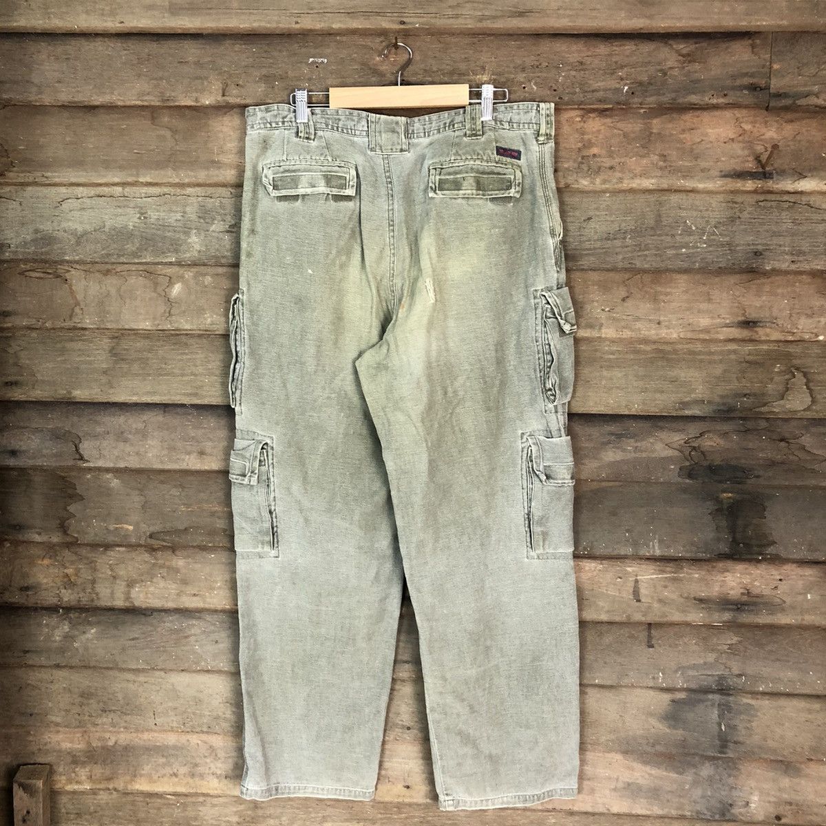 Japanese Brand DL Near By dirty worn distressed Cargo Pants #1467 Size US 35 - 9 Thumbnail