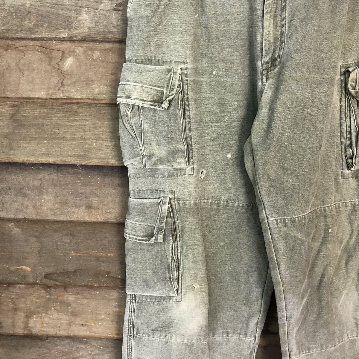 Japanese Brand DL Near By dirty worn distressed Cargo Pants #1467 Size US 35 - 4 Thumbnail