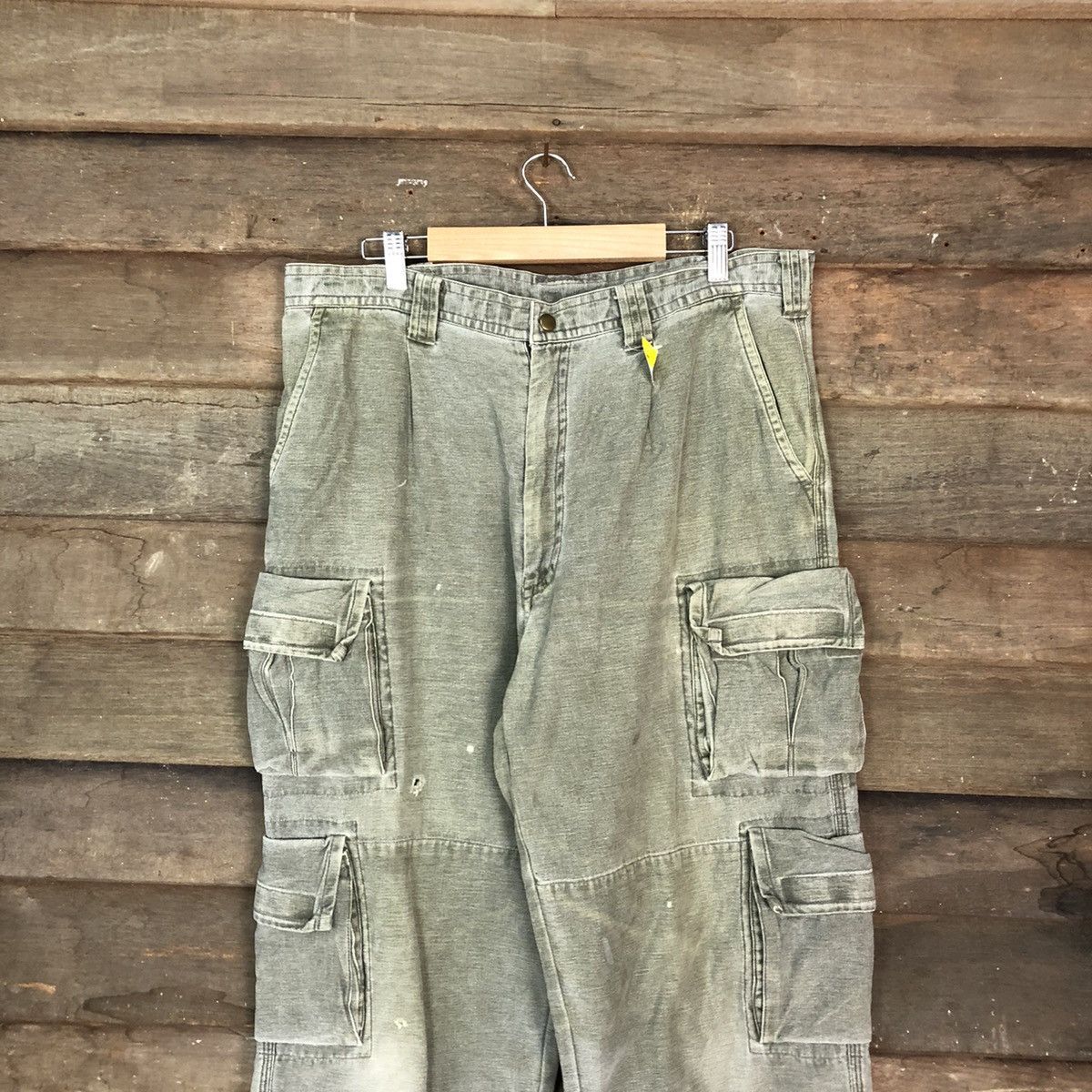 Japanese Brand DL Near By dirty worn distressed Cargo Pants #1467 Size US 35 - 2 Thumbnail