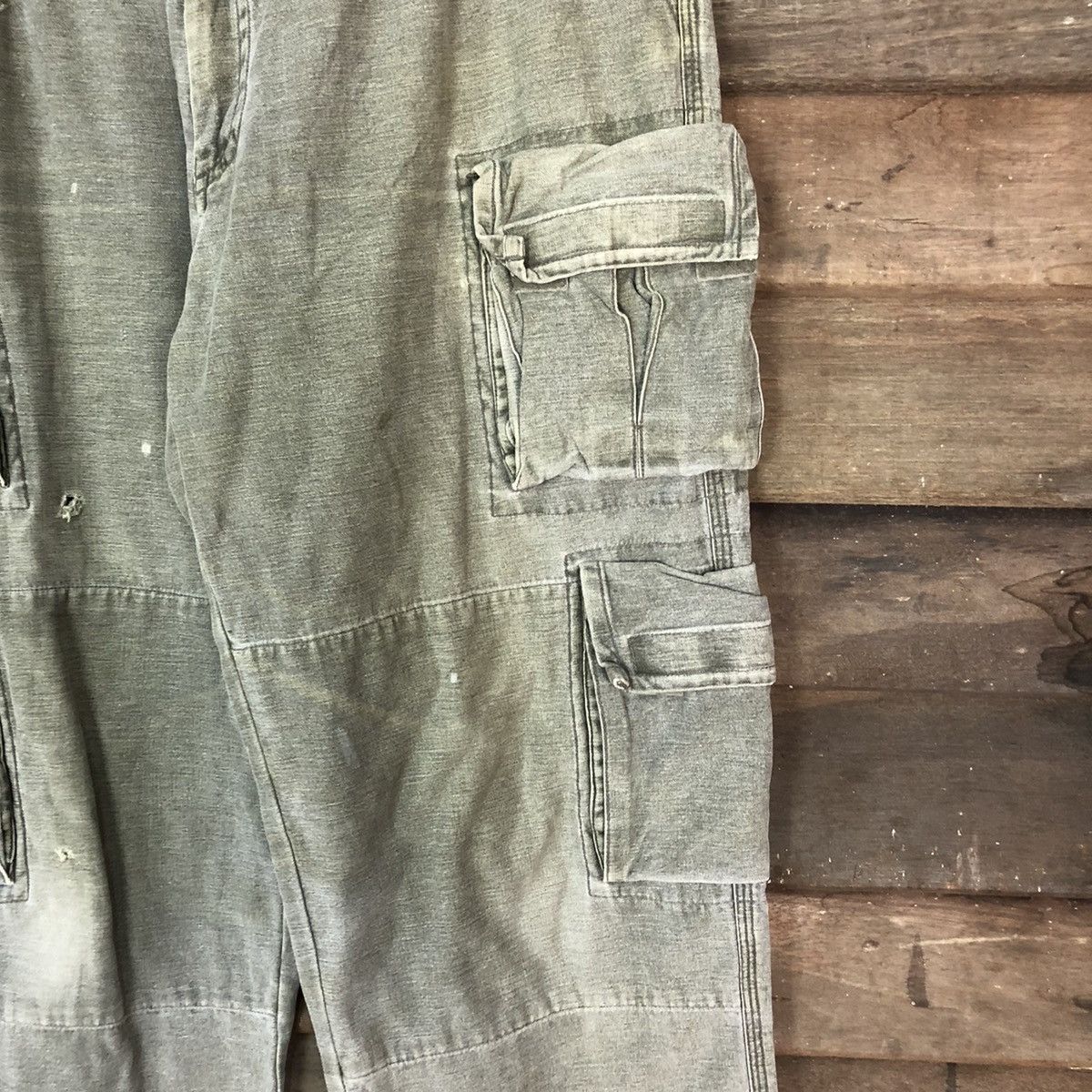 Japanese Brand DL Near By dirty worn distressed Cargo Pants #1467 Size US 35 - 5 Thumbnail