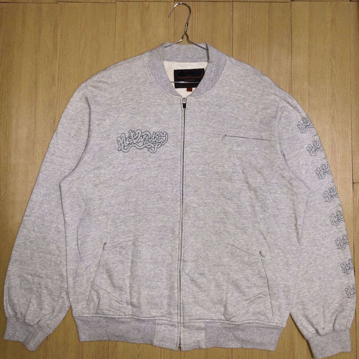 Undercover UNDERCOVERISM COLLECTION GREY SWEAT BOMBER WITH MAT BRAIN Size US L / EU 52-54 / 3 - 1 Thumbnail