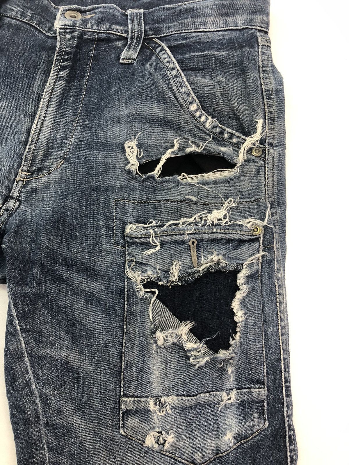 Japanese Brand Japanese IZ 7250 Distressed Denim Utility Multipocket Cargo Size US 30 / EU 46 - 7 Thumbnail