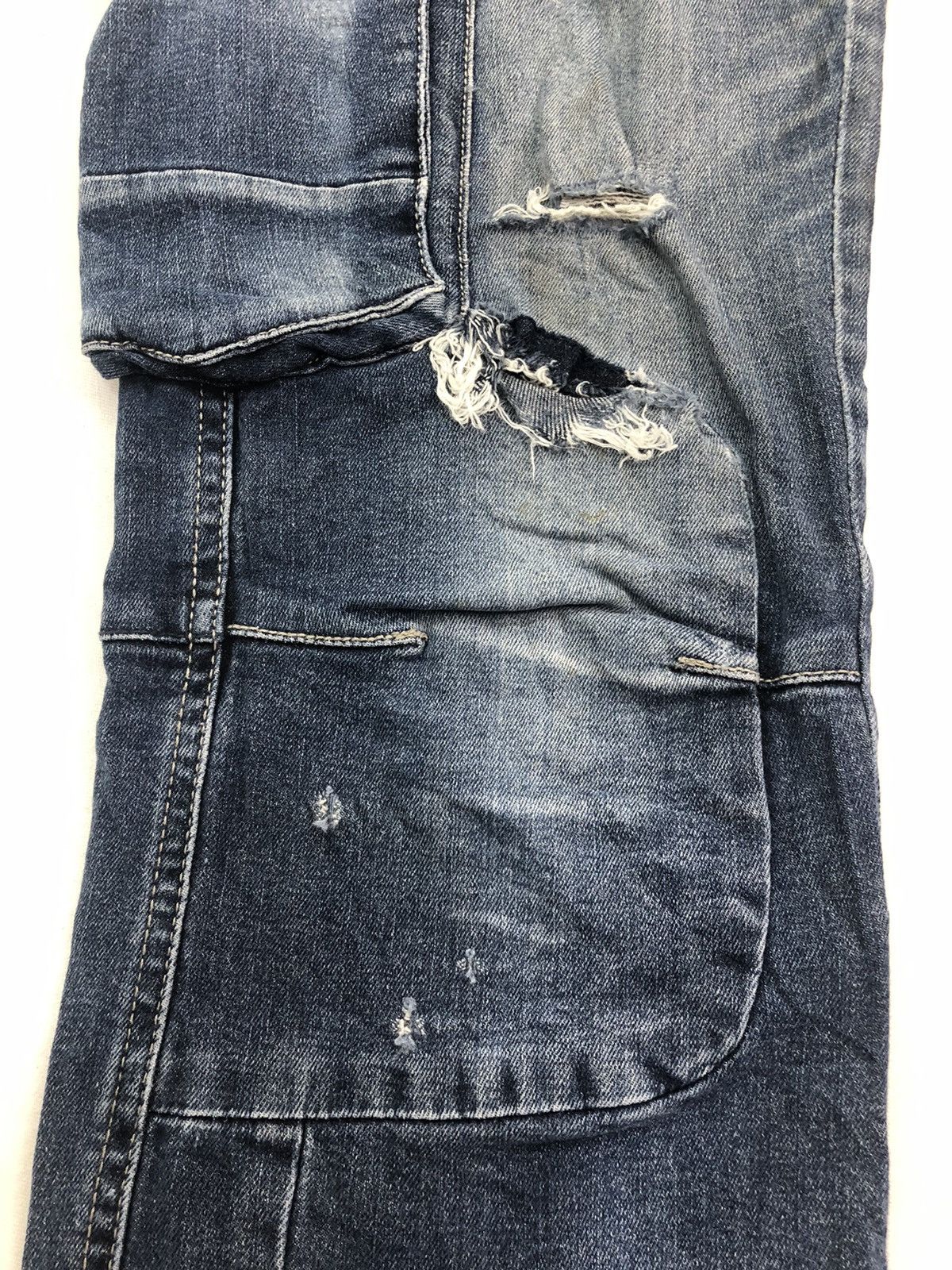 Japanese Brand Japanese IZ 7250 Distressed Denim Utility Multipocket Cargo Size US 30 / EU 46 - 8 Thumbnail