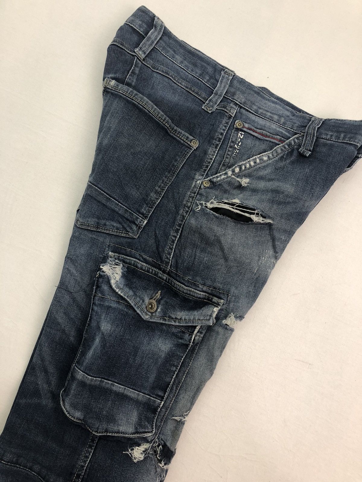 Japanese Brand Japanese IZ 7250 Distressed Denim Utility Multipocket Cargo Size US 30 / EU 46 - 20 Thumbnail