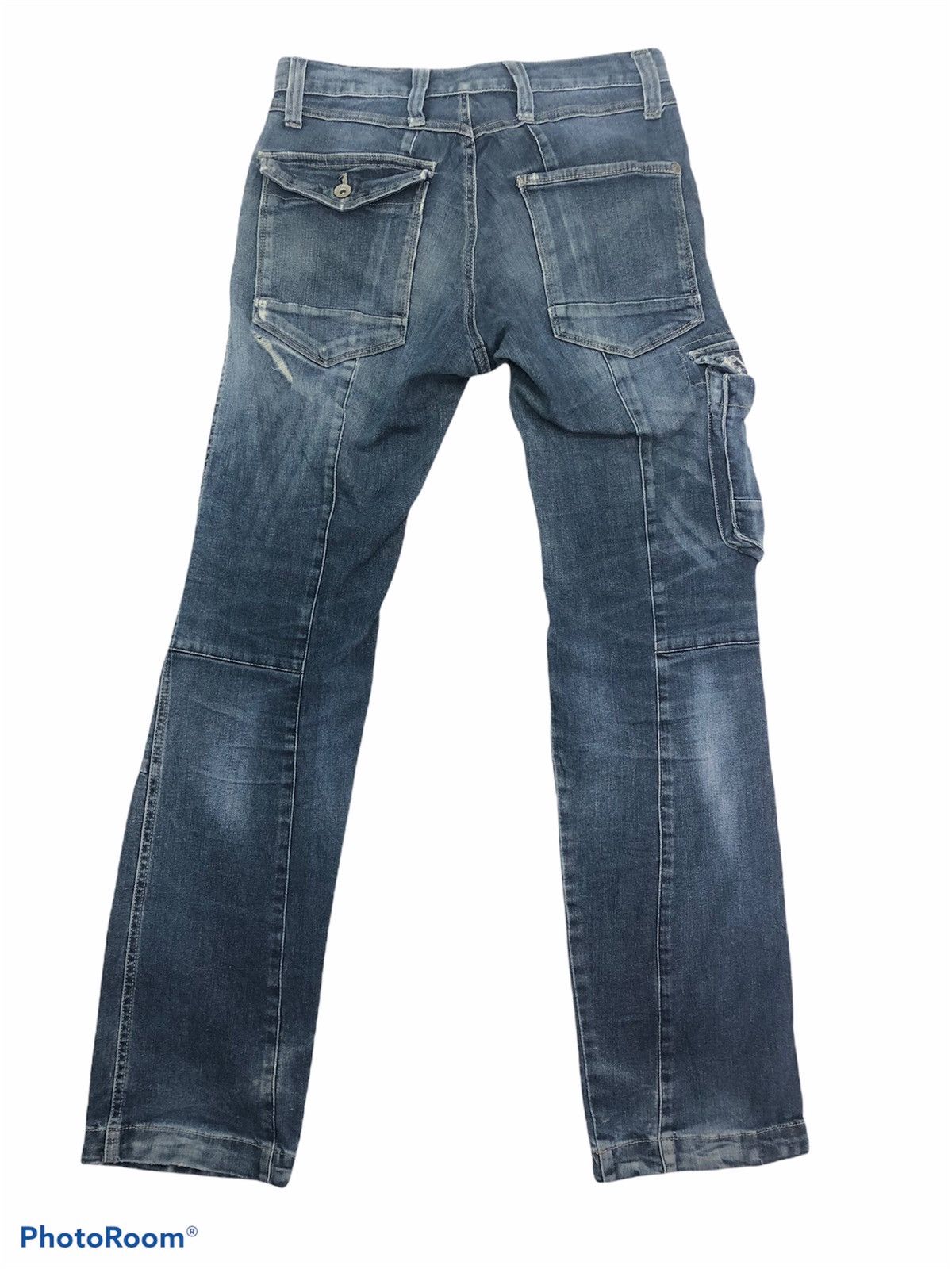 Japanese Brand Japanese IZ 7250 Distressed Denim Utility Multipocket Cargo Size US 30 / EU 46 - 2 Thumbnail