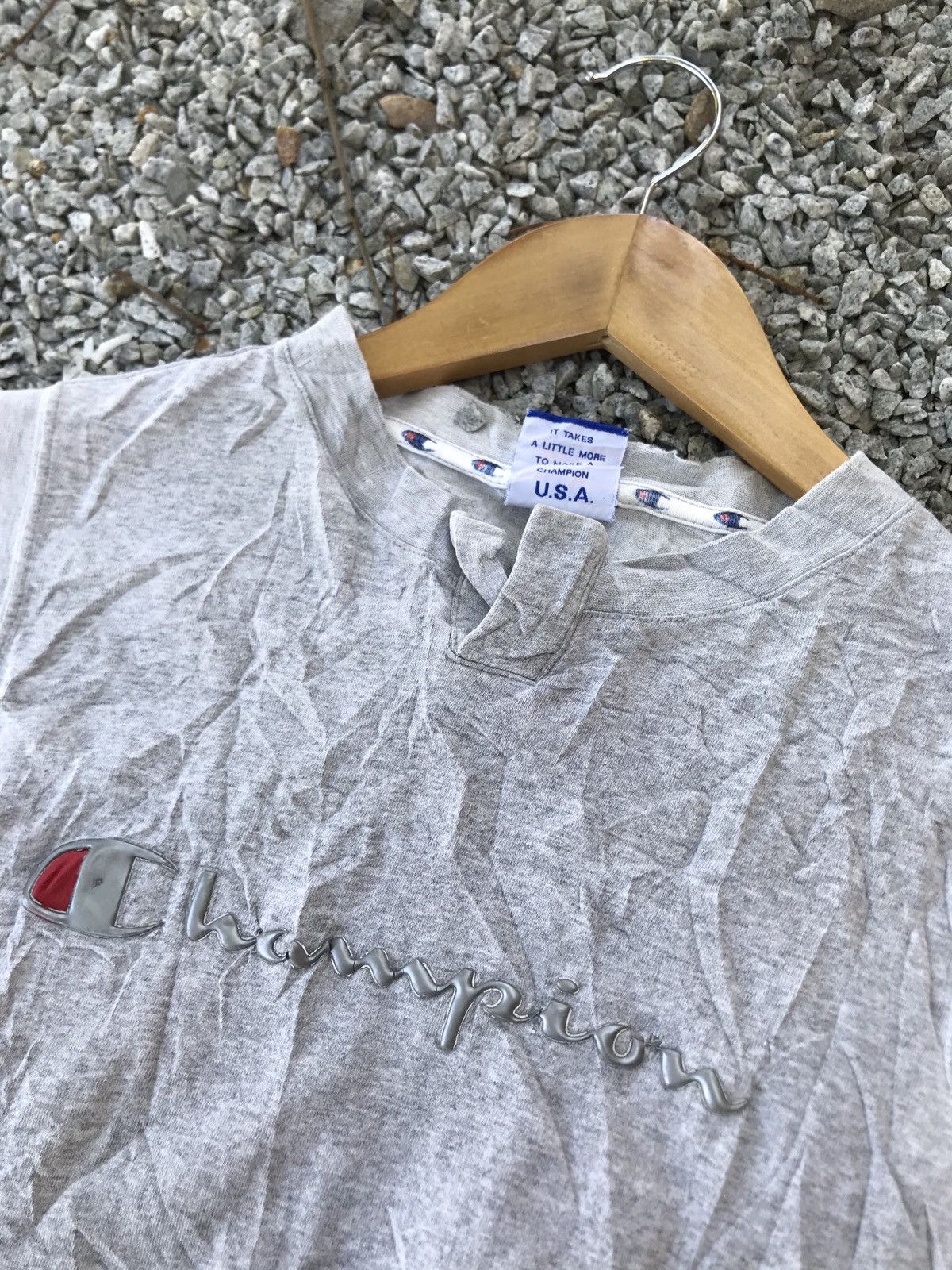Champion × Vintage Vintage Thrashed Faded Champion Spellout Sleveless Tshirt Size US M / EU 48-50 / 2 - 2 Thumbnail