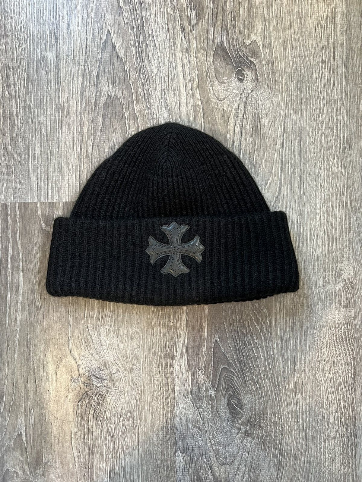 Chrome Hearts Chrome hearts leather cross patch beanie | Grailed