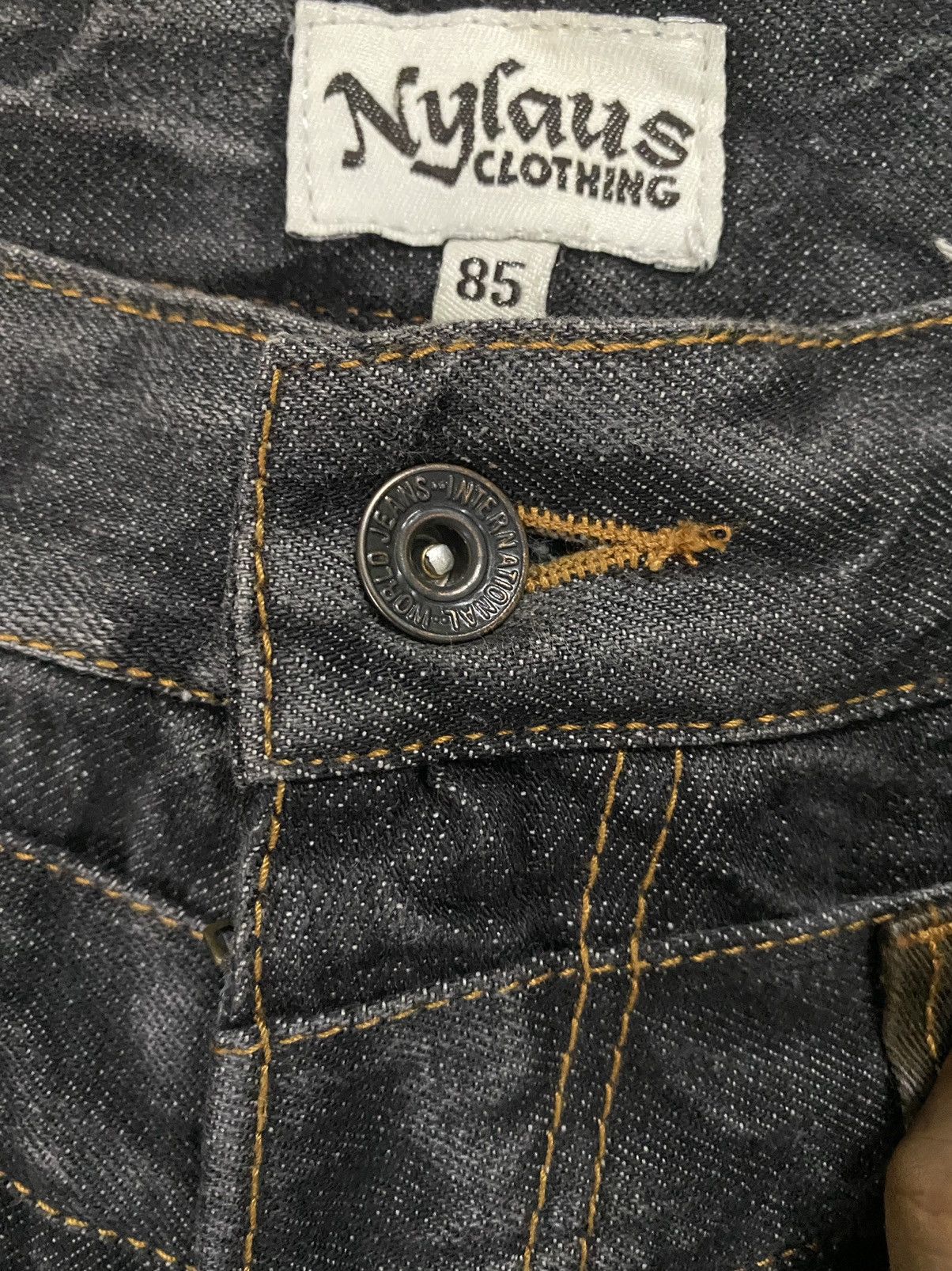 If Six Was Nine 🔥Vintage Nylaus Double Waist Black Denim Size US 34 / EU 50 - 7 Thumbnail