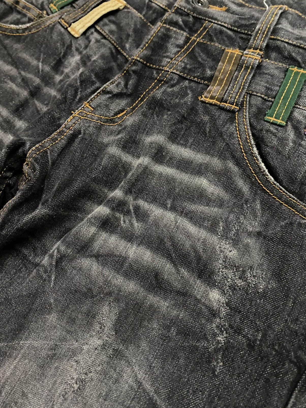 If Six Was Nine 🔥Vintage Nylaus Double Waist Black Denim Size US 34 / EU 50 - 6 Thumbnail