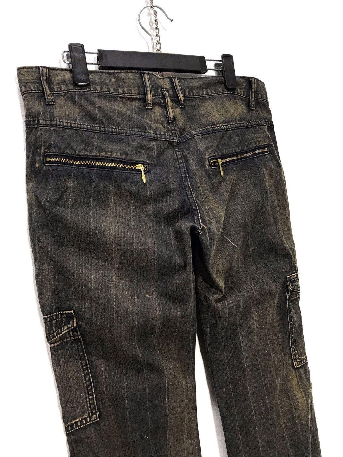 Japanese Brand Fuga Thin Denim Cargo Low Rise 32🟦 Size US 33 - 7 Thumbnail