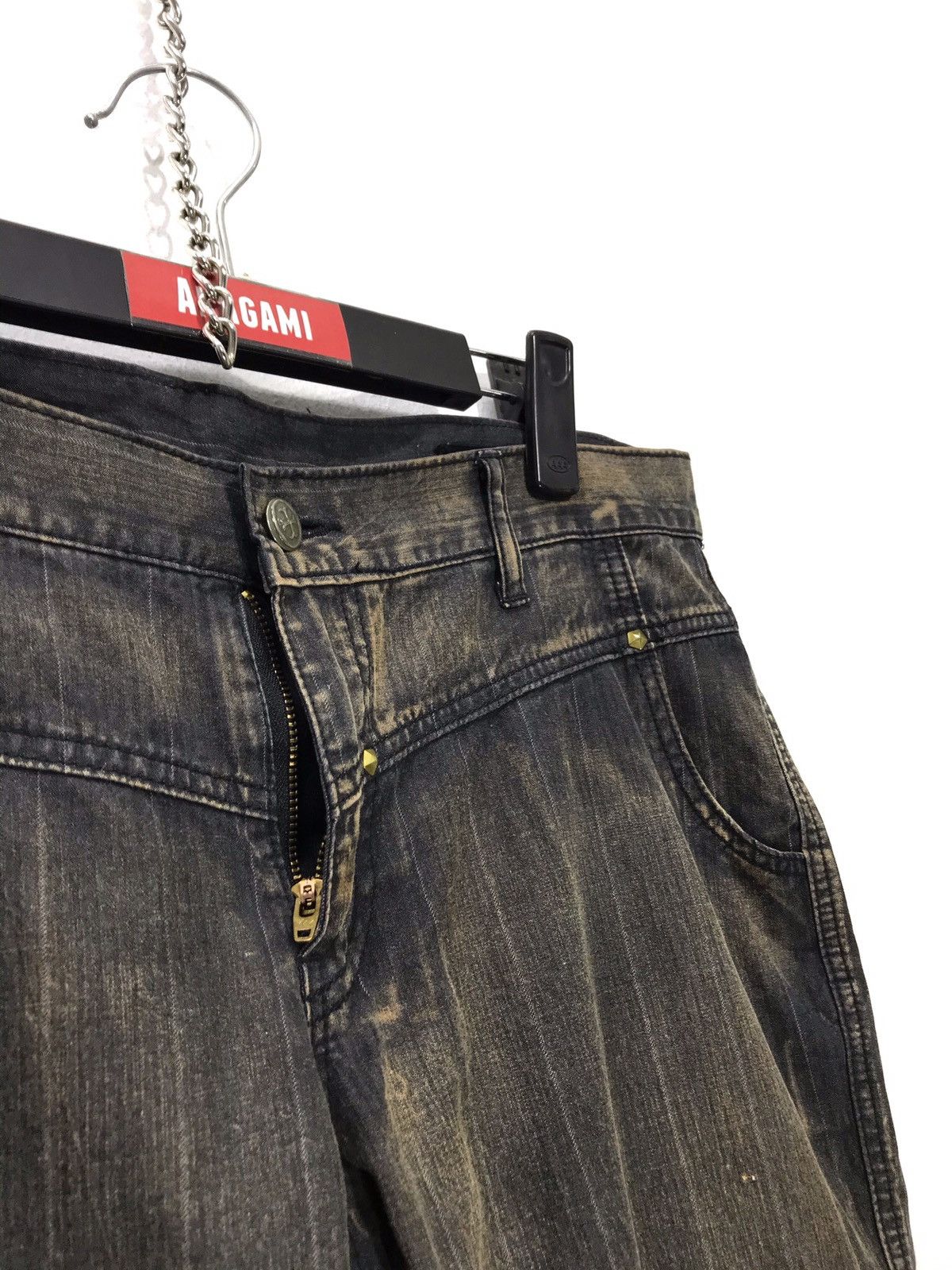 Japanese Brand Fuga Thin Denim Cargo Low Rise 32🟦 Size US 33 - 5 Thumbnail