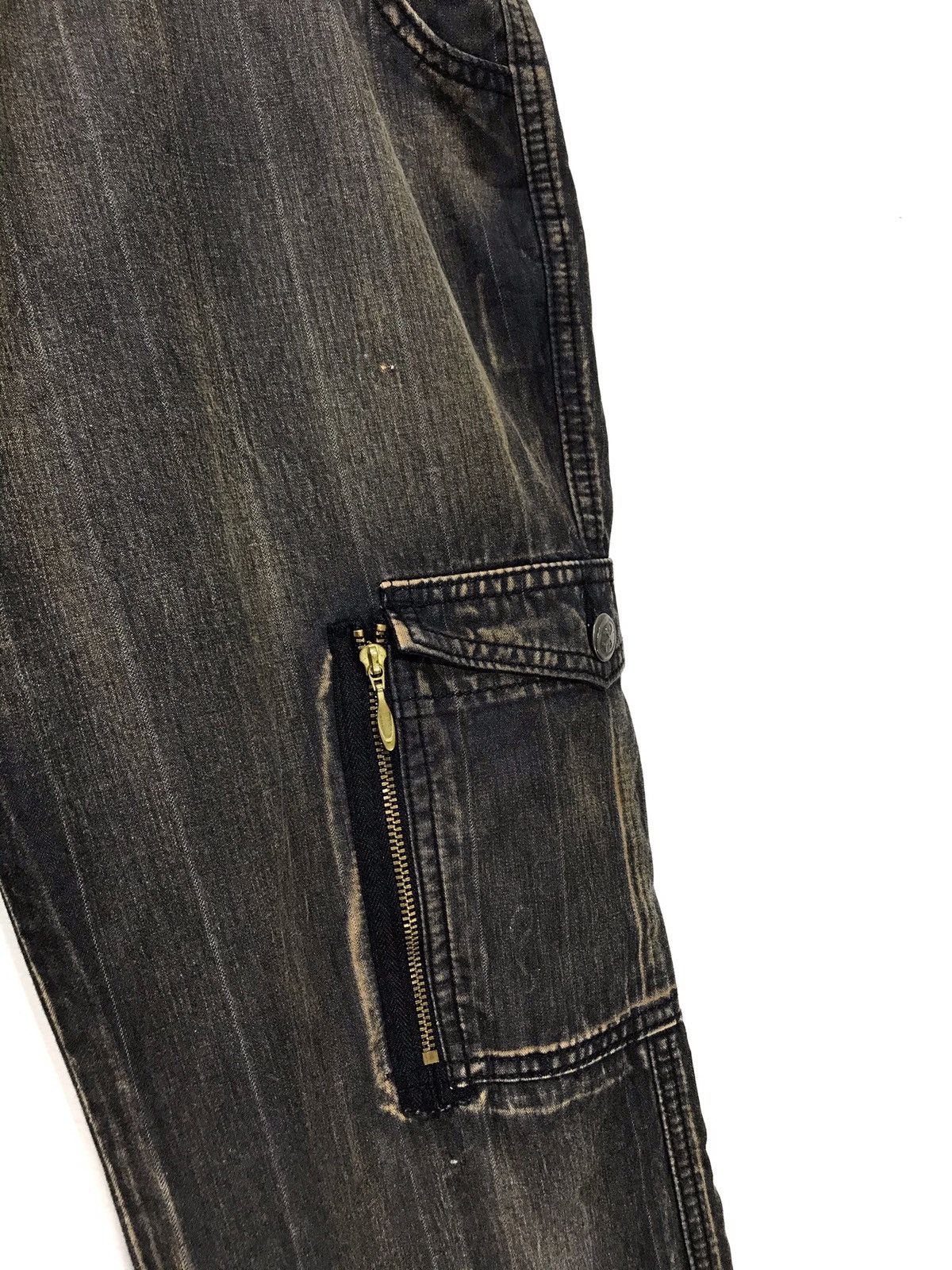 Japanese Brand Fuga Thin Denim Cargo Low Rise 32🟦 Size US 33 - 4 Thumbnail