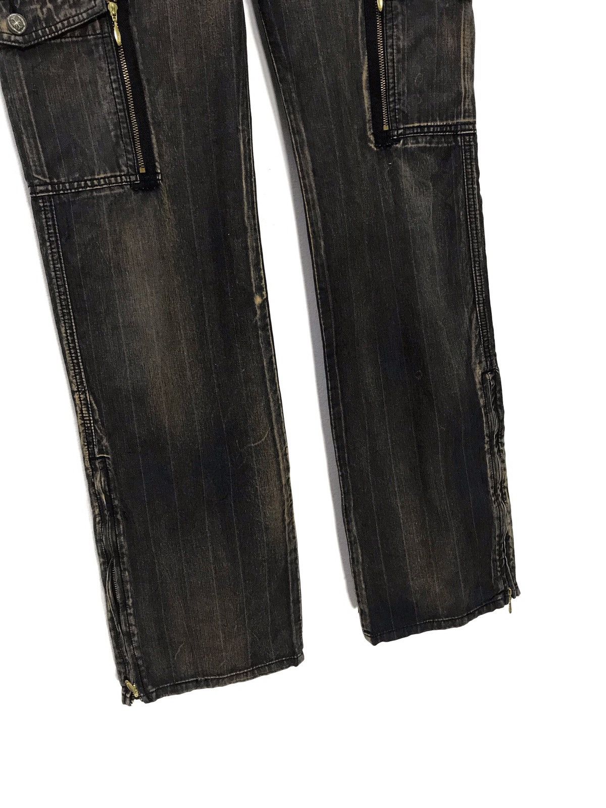 Japanese Brand Fuga Thin Denim Cargo Low Rise 32🟦 Size US 33 - 3 Thumbnail