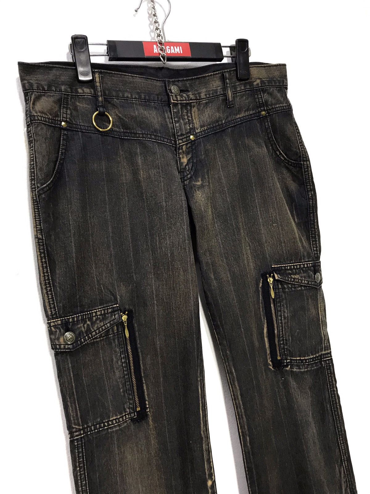 Japanese Brand Fuga Thin Denim Cargo Low Rise 32🟦 Size US 33 - 1 Thumbnail