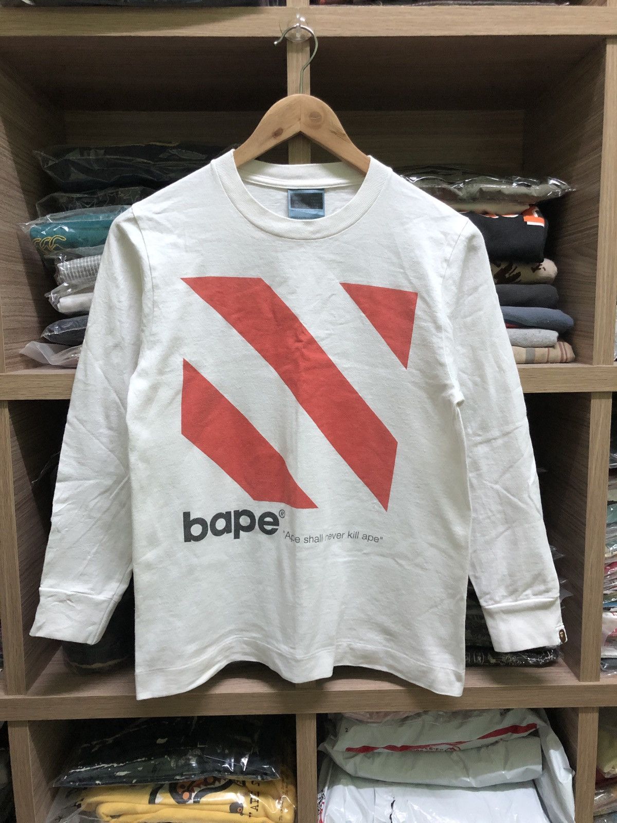 Bape Ape Shall Never Kill Ape Long Sleeve Tee Size US S / EU 44-46 / 1 - 1 Thumbnail