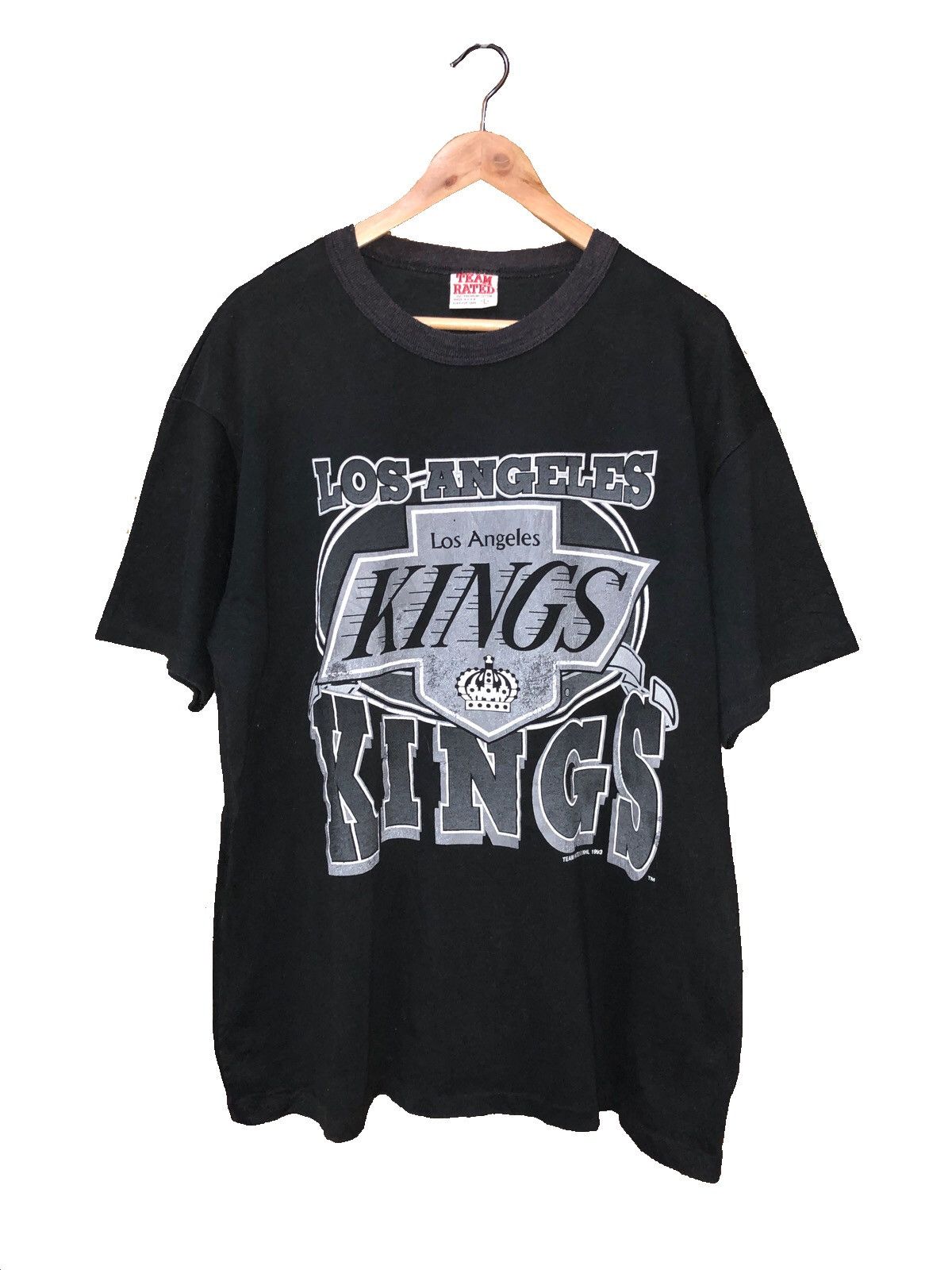 NFL 💥Rare Vintage 90s Los Angeles Kings Nhl Big Logo Shirts Size US L / EU 52-54 / 3 - 1 Thumbnail