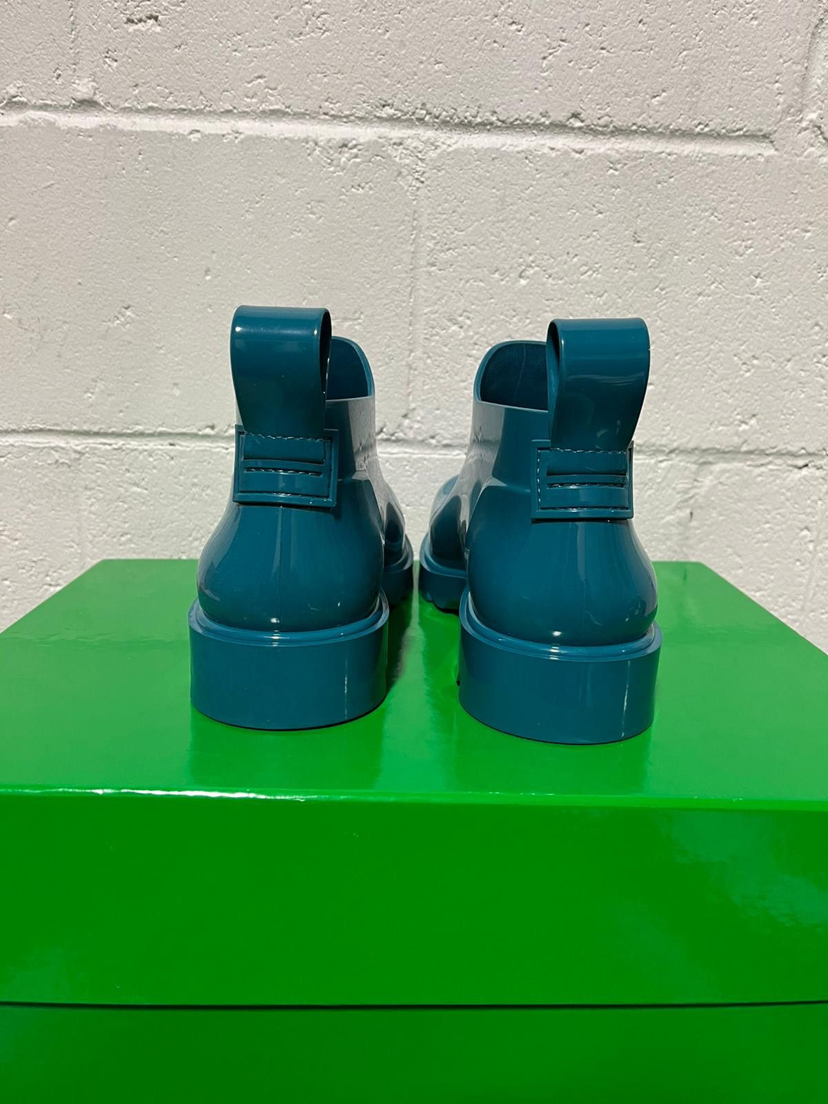 Bottega Veneta o1rshd Stride Shiny Rubber Mid Top Boots in Blaster Size US 7 / EU 40 - 7 Thumbnail