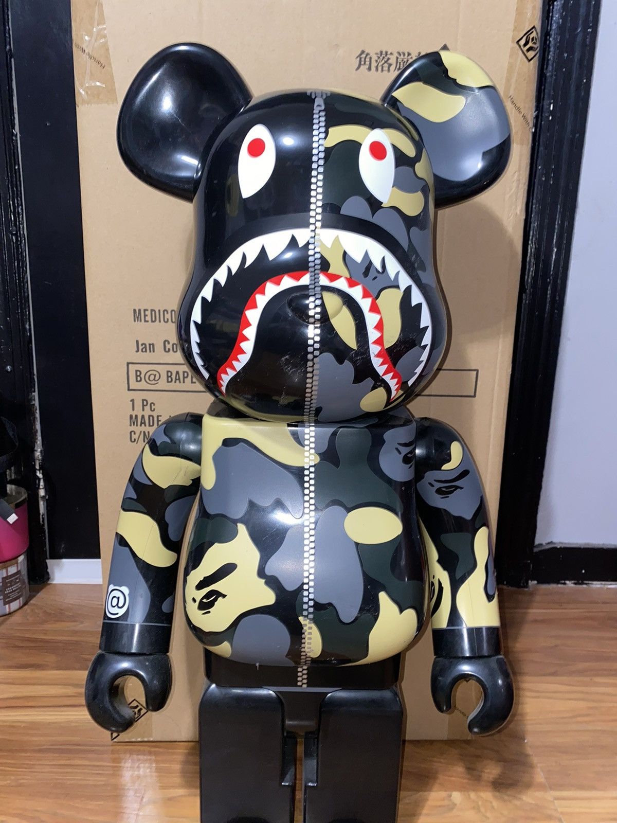 Bape × Medicom Toy ABC CAMO CLEAR SHARK BE@BRICK 1000% | Grailed